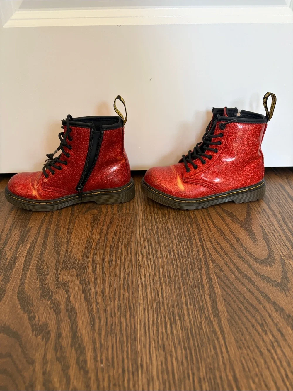 Dr. Martens red glitter